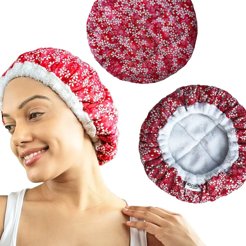 XO Curls Microwavable Deep Conditioning Micro-Cotton Heat Cap with Flaxseed, For Hair Spa Hair Steaming Experience at Home-image-23