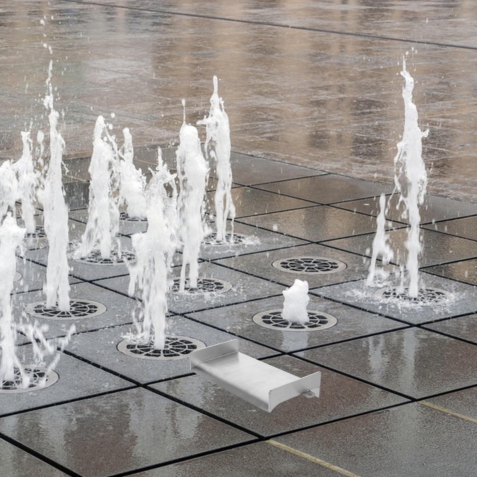 UPKOCH Canale di Scarico Cascata in Acciaio Inossidabile per Giardino Esterno, Fontana da Giardino Flusso Regolare e Design Moderno, per Piscina e Paesaggio