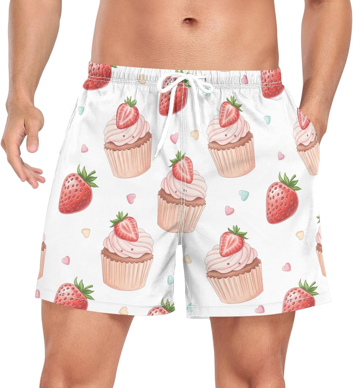 Mens Swim Trunks with Compression 2 in 1 Liner Quick Dry Beach Board Shorts Summer Bathing Suit with Pockets S-XXL