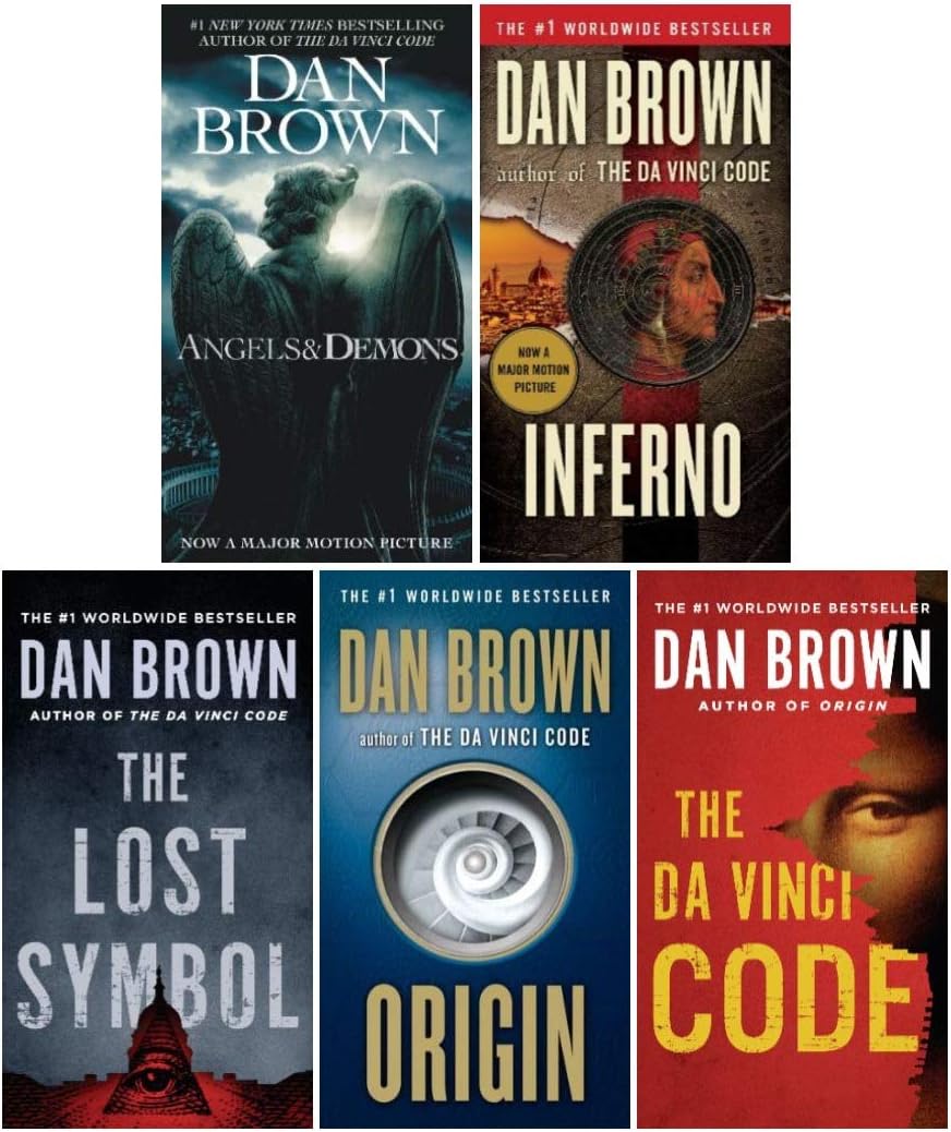 robert langdon series dan brown collection 5 books set (angels and demons, the da vinci code, the lost symbol, inferno, origin)