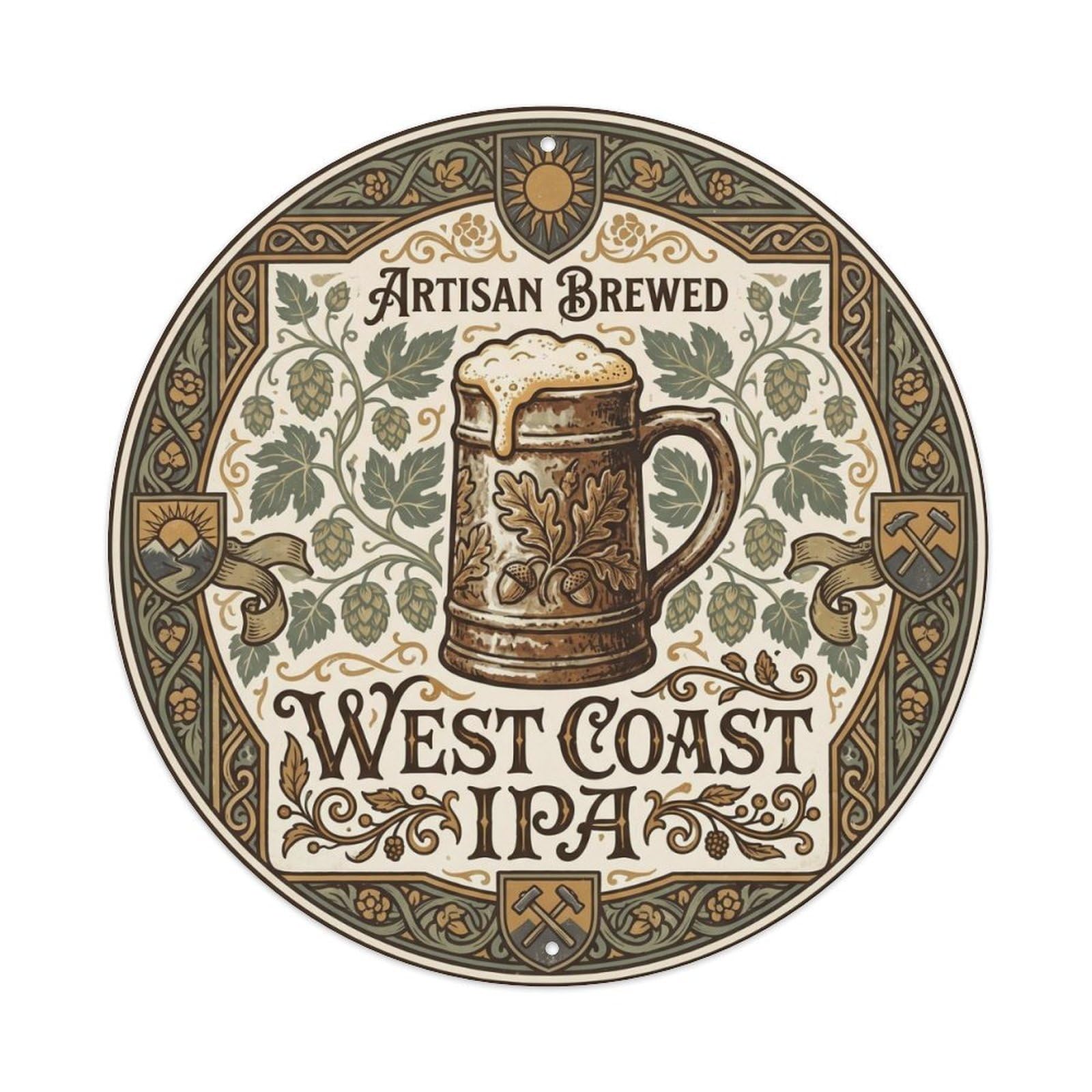 West Coast IPA Craft Brew American Traditional Sour Metal Tin Sign