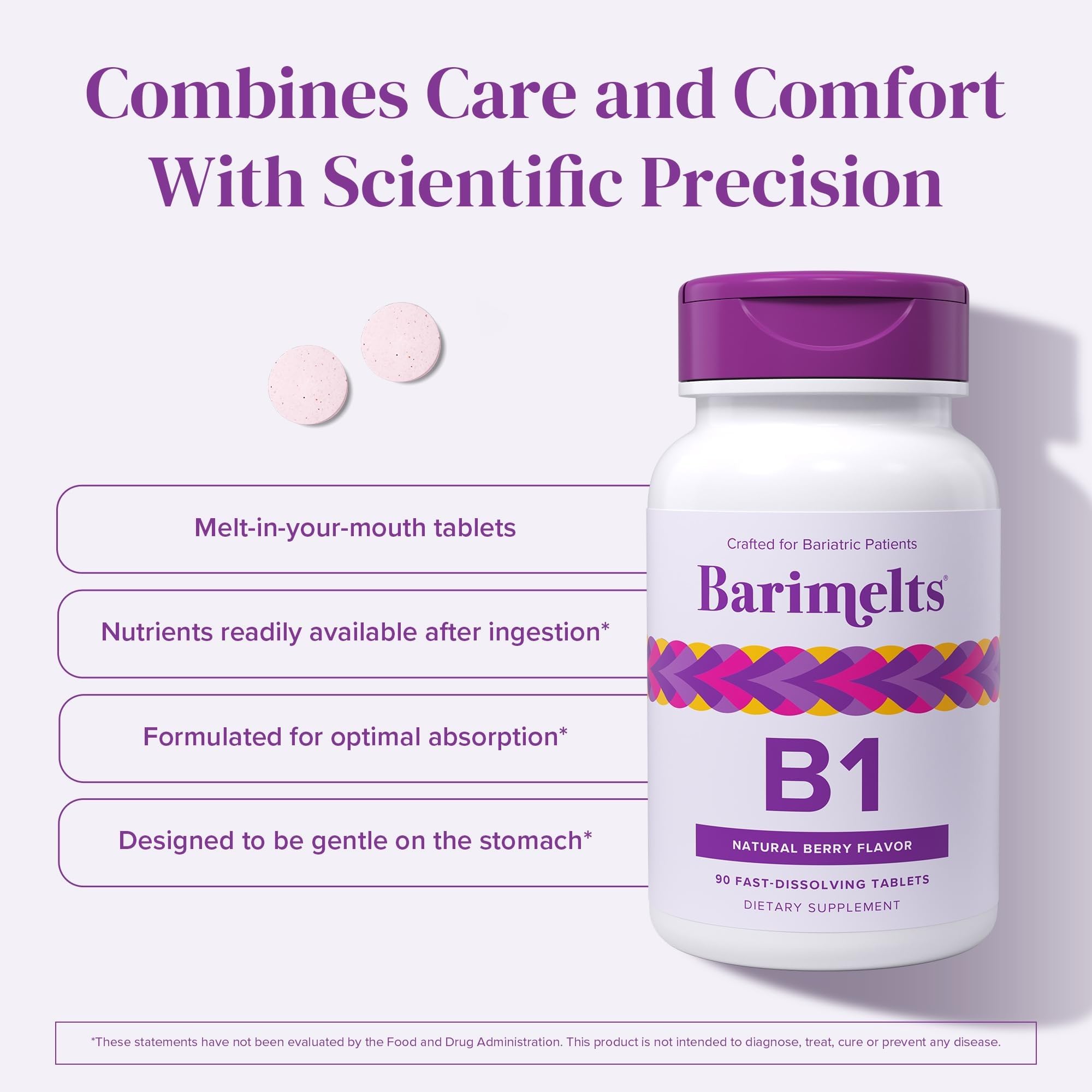 BariMelts Vitamin B1, 90 Tablets, Natural Berry Flavor — Amazon image 4