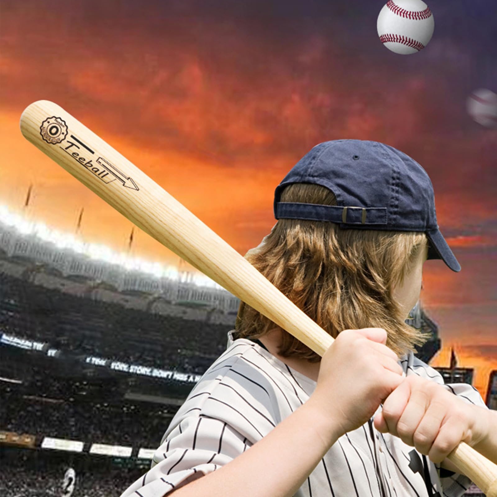 Mazza da Baseball in Legno Duro per Professionisti - Bastone per Allenamento e Competizione con Accessori Professionali