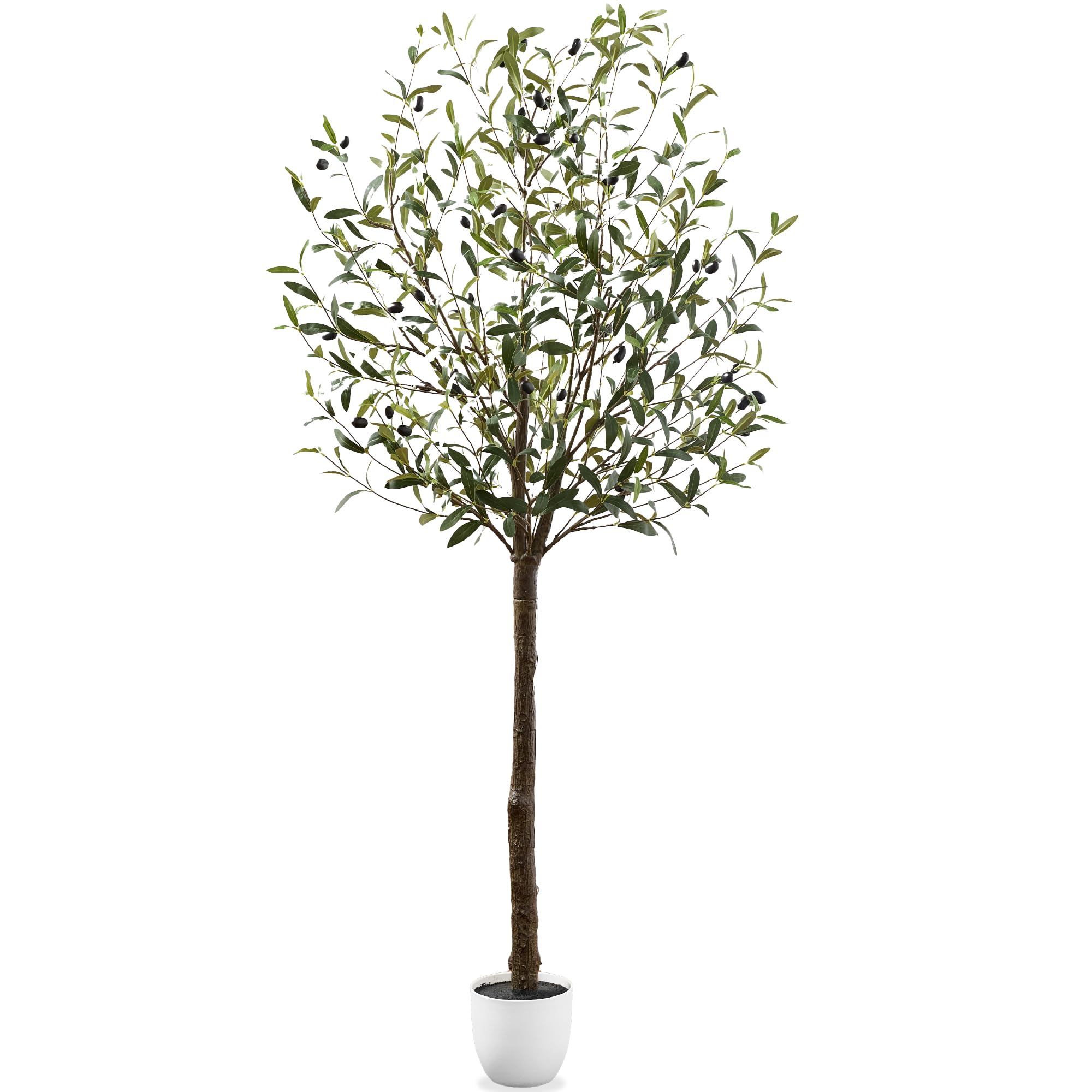 Best Choice Products 6.5Ft Artificial Olive Tree, Lifelike Faux Tree w/Planter Pot, Indoor Home Office Accent Decor Realistic Trunk, Fruit, Fake Plant