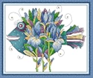 CrossNest 14CT Animal Counted Cross Stitch Kit for Beginners, Unprinted Complete DIY Embroidery Set with Pattern & Tools, Premium Aida Cloth & Threads (Beautiful Fish)