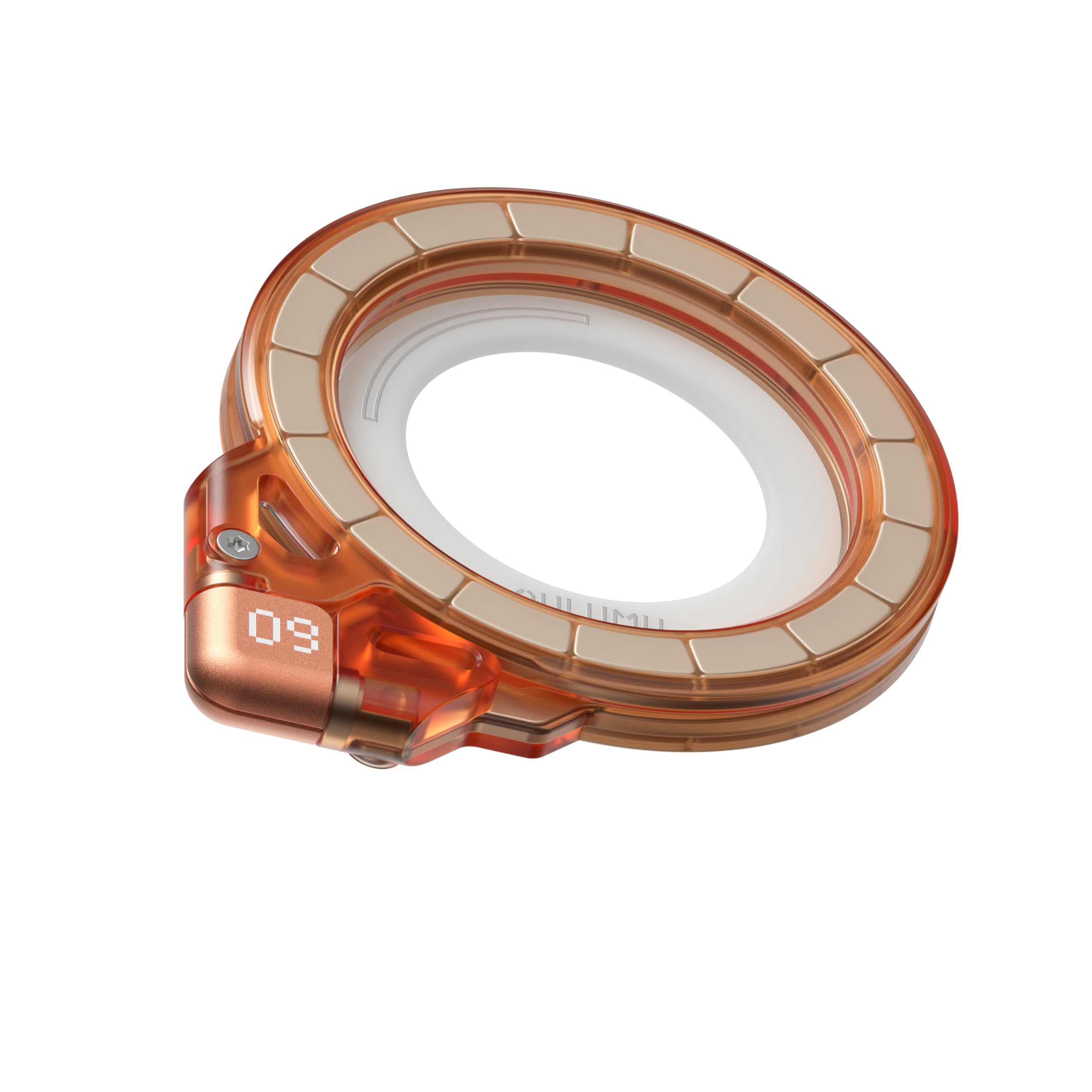 Aulumu G09 Ghost Infinite 360° Magnetic Ring Grip | MagSafe Compatible | Frosted Transparent PC | Stable Dual-Sided Magnetic Attachment | Includes Handle Ring Phone Holder - Vibrant Orange-image-8