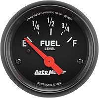 AutoMeter 2641 Z-Series 2-1/16" Electric Fuel Level Gauge - Short Sweep, Precision Air-Core for Racers