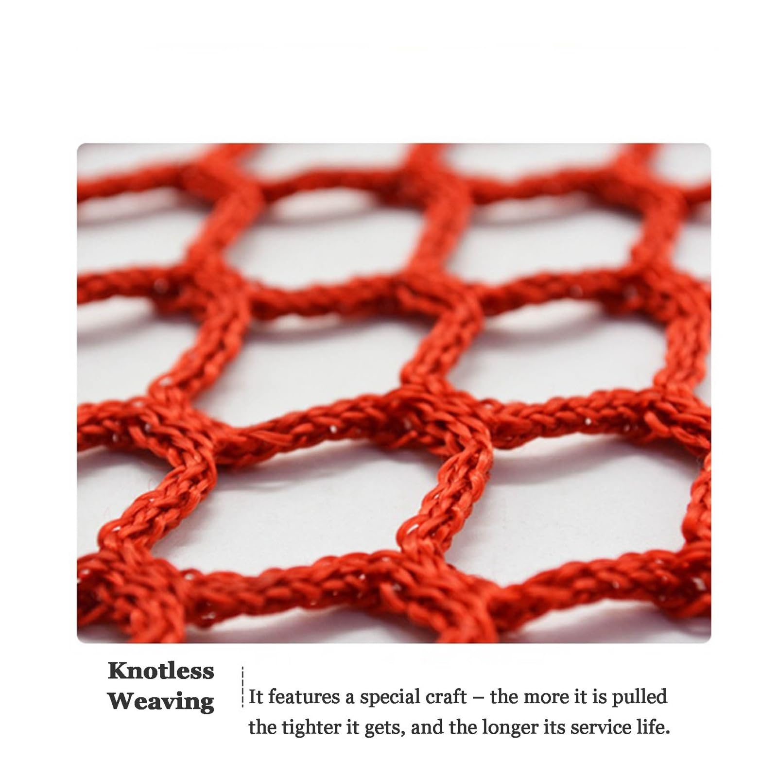 Rosso de Seguridad para Parques Infantiles Poliéster Resistente sin Nudos 1.5x10m (4.9x32.8ft) Ideal para Barandillas de Zonas Panorámicas y Estaciones de Esquí.