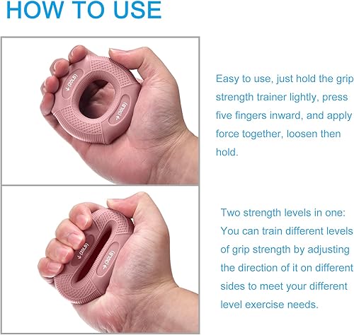 Miniatura 4 de uxcell Tren de fuerza de agarre de mano, anillos de silicona para antebrazos de dedos, exprimidor de agarre para atletas, entrenamiento, escalada en