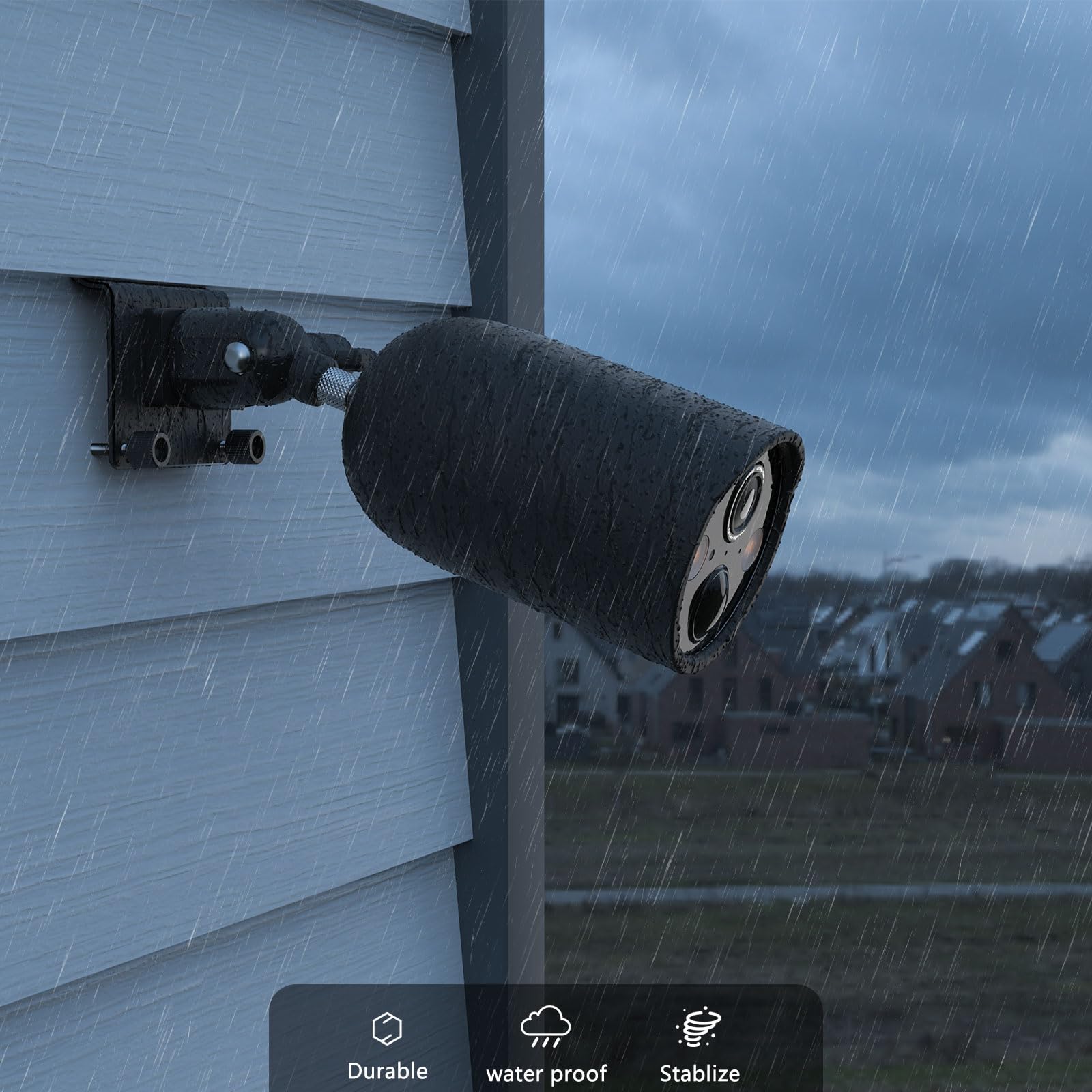 HOLACA Gutter Mount And Silicone Cover Skins Compatible With TP -Link Tapo MagCam C425(2024), Tapo SolarCam C402 Kit(Black - View #4