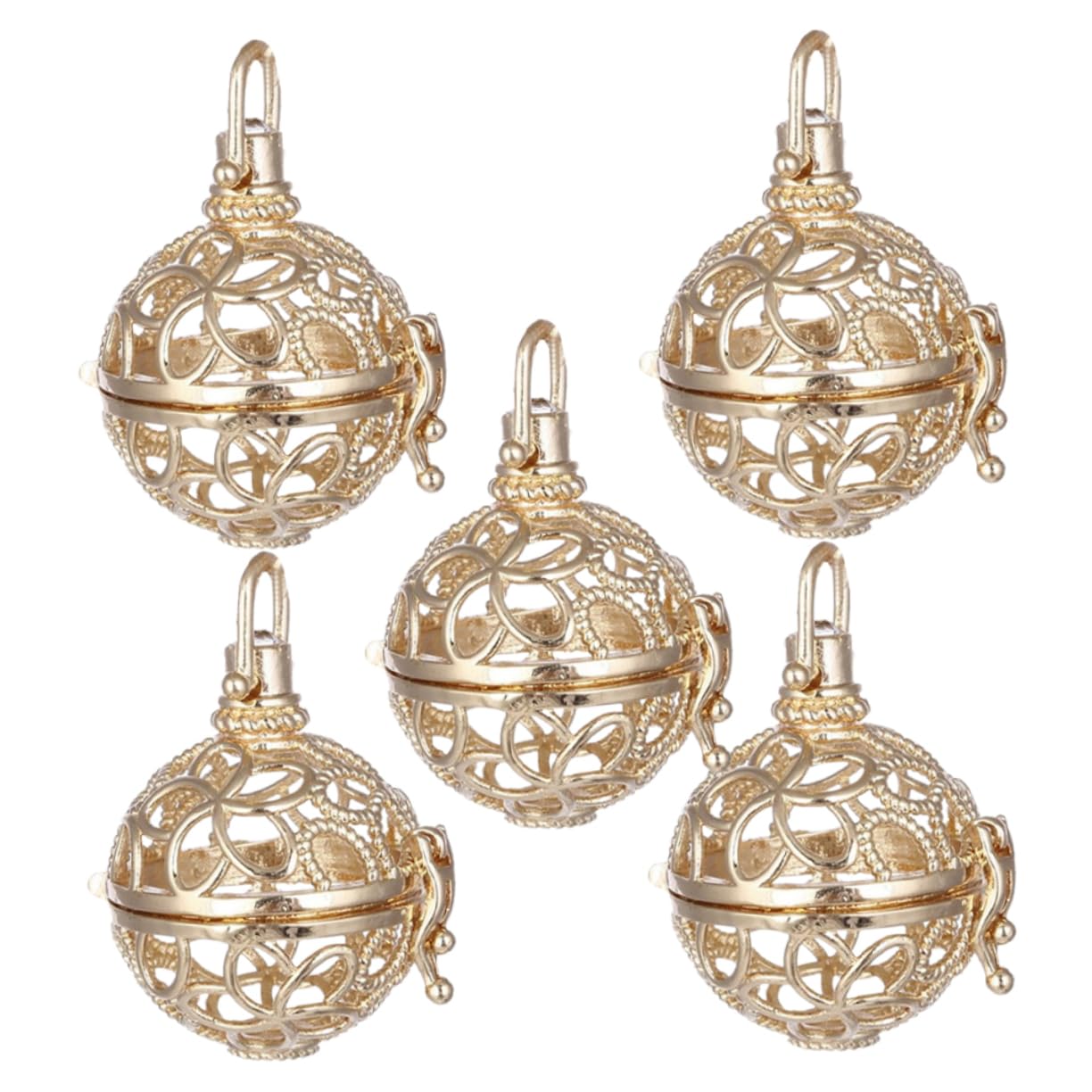 15piezas Collar Difusor De Esencial Aromaterapia Diseño Floral Hueco Colgante Dorado Para Perfumes y Aceites Aromáticos Joyería Elegante y Única