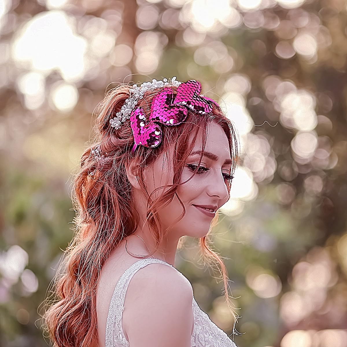 Rhinestone Pink Heart Headband Pink Rhinestone Heart Headband – Kidz Toys main image 3