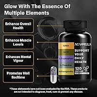Vista 3 de ACAPPELLA Ashwagandha Suplementos con GABA Suplemento 5-HTP L - Cápsulas de teanina y cápsula de L-triptófano - 120