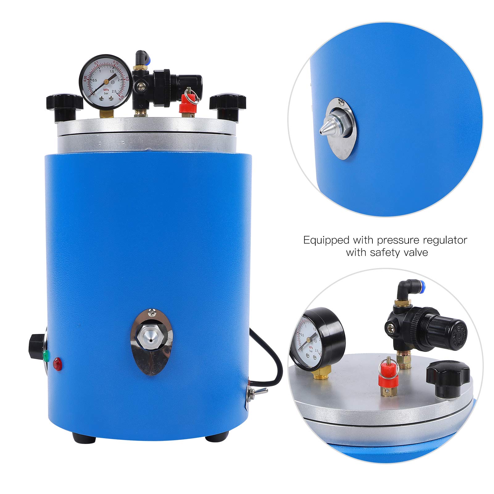 Round Vacuum Wax Injector Jewelry Tool Blue Cylinder Wax Injection Machine for Complex Jewellery Making Kit Beading Jewellery Making