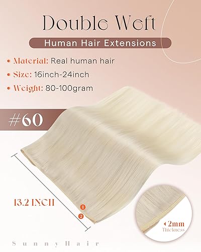 Miniatura 153 de Sunny Hair Extensiones de cabello humano de color marrón para coser, extensiones de cabello humano real, color marrón oscuro, ombré, marrón claro