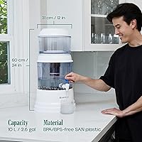 Vista 4 de Santevia Gravity Water System Filter at Home Water Filter That Makes Water Alkaline and Adds Minerals Chlorine and Fluoride Filter