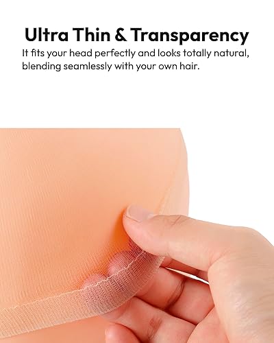 Miniatura 4 de Jomeech Gorra de peluca HD, 6 gorras de peluca para mujer, gorra de peluca para peluca de encaje frontal (media-nude)