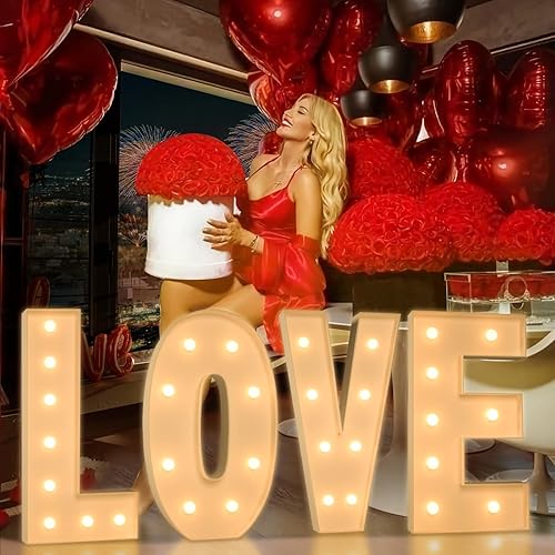 Miniatura 64 de Números iluminados grandes de 4 pies, números de marquesina 2 para decoraciones de cumpleaños de 21 para niños y niñas, números gigantes iluminados