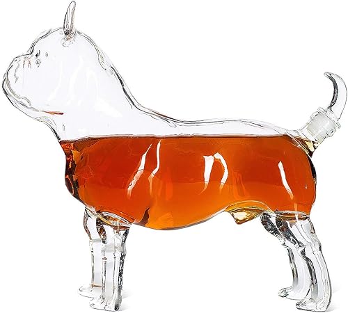 Miniatura 3 de The Wine Savant French Bull Dog - Decantador de whisky y vino de animales pug - 16.9 fl oz - Decantador de whisky, vino escocés o licor