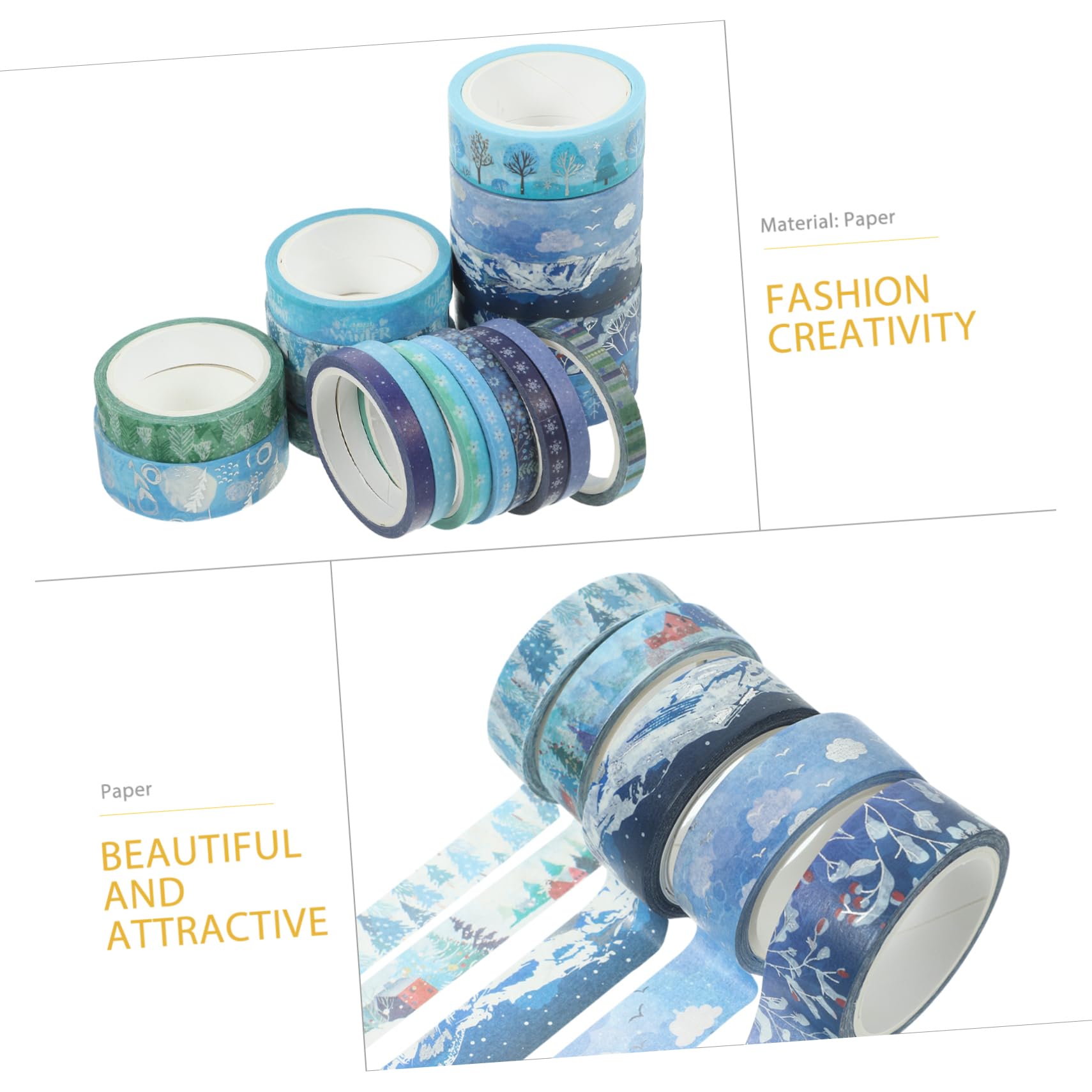 NUOBESTY 57 Rollen Süßes Scrapbooking Washi Tape Diy Washi Tapes Washi Tape Zum Verpacken Von Geschenken Klebeband Für Scrapbooking Thema Weihnachten Blue Japanisches Papier
