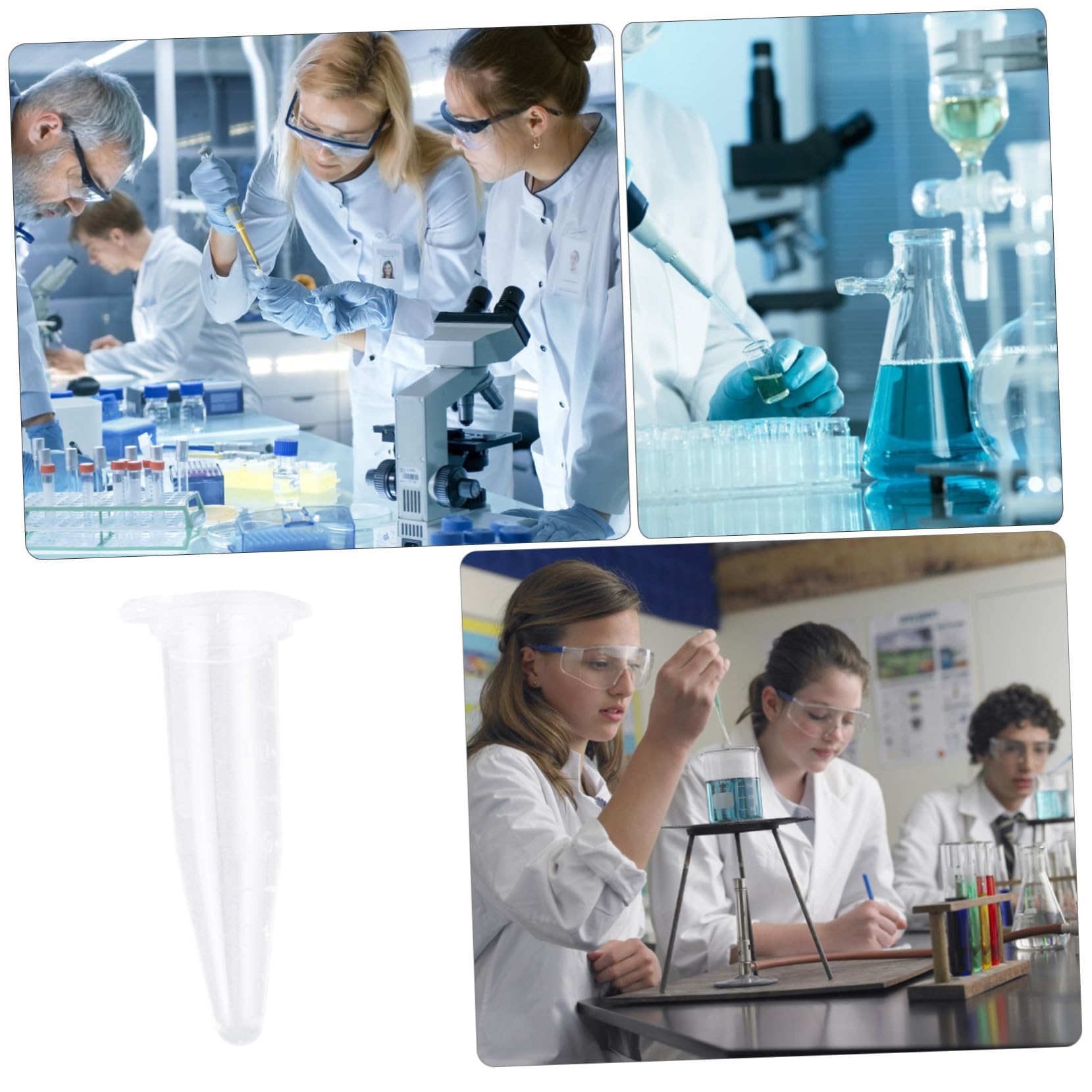 SOIMISS 1000pezzi Provette in Plastica da Fiale per Centrifuga Fondo Conico e Coperchio Contenitori Trasparenti per Conservazione di Campioni