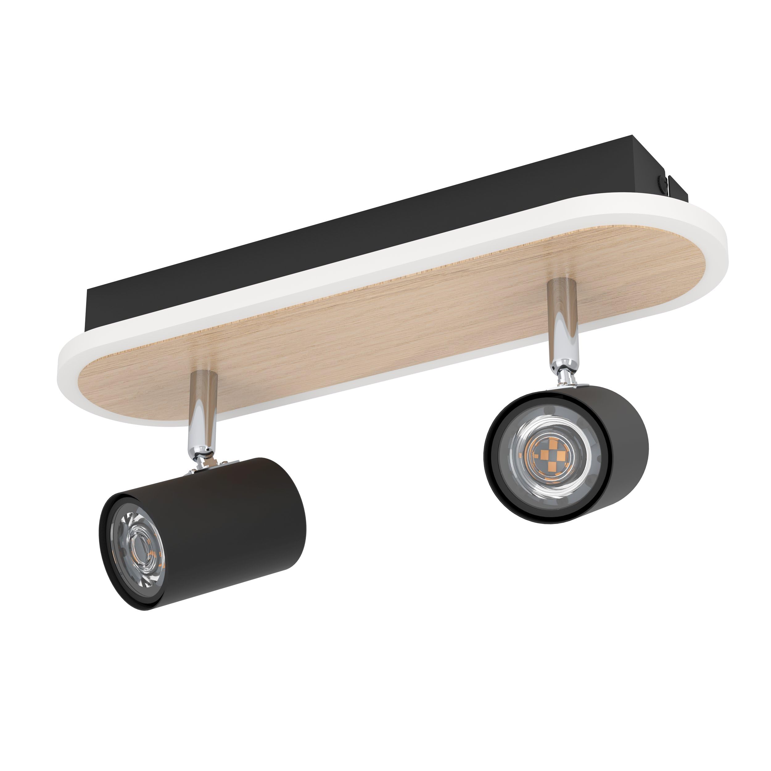 Eglo LED Ceiling lamp Rimbocchi, Oval Light with 2 Adjustable spotlights