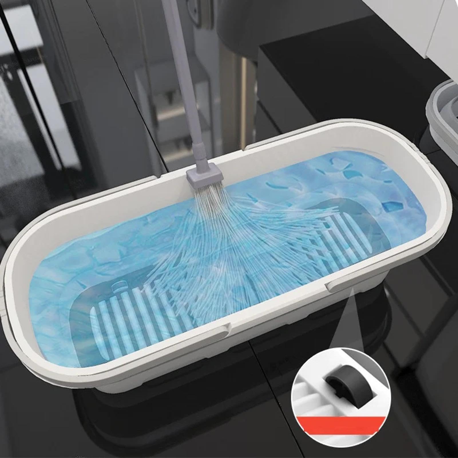 Secchio per la pulizia - Secchio pieghevole con ruote e 2 maniglie | Lavabo multiuso da 12 litri/3,17 galloni, pratico cestino portatile per la pulizia della casa