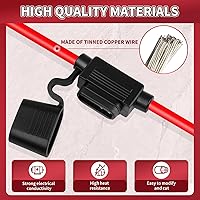 Vista 4 de Portafusibles en línea de 12V, paquete de 2, versión extendida 12 AWG, portafusibles de cuchilla impermeable de 13.8 pulgadas, portafusibles