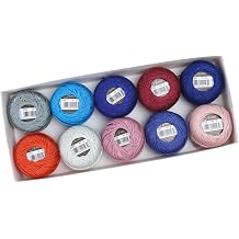 Mixed 10 Colors Embroidery Thread Ball Size 8 Pearl Cotton 5 Grams Craft Needlework Double Mercerized Egyptian Long Staple Cotton 43 Yards