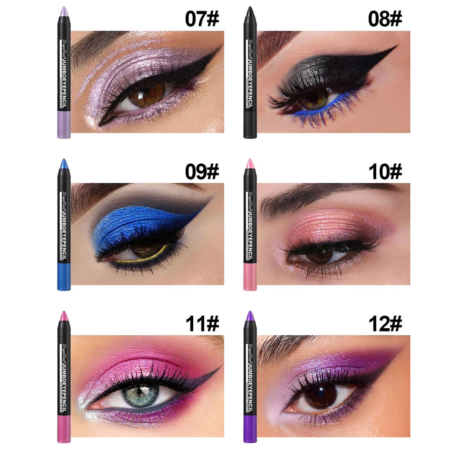 RoseFlower Eyeshadow Shimmer Stick, 12 Colors Highlighter Eyeshadow Stick Set - Image 3