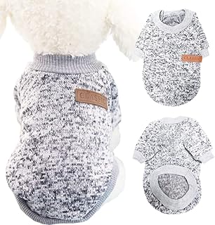Warme Hunde Pullis,Haustier Pullover Grau,Hundepullover Winter,Haustierkleidung Katze,Sweater Hunde,Hund Kleidung,Hundepullover für Kleine und mittelgroße Hunde product image