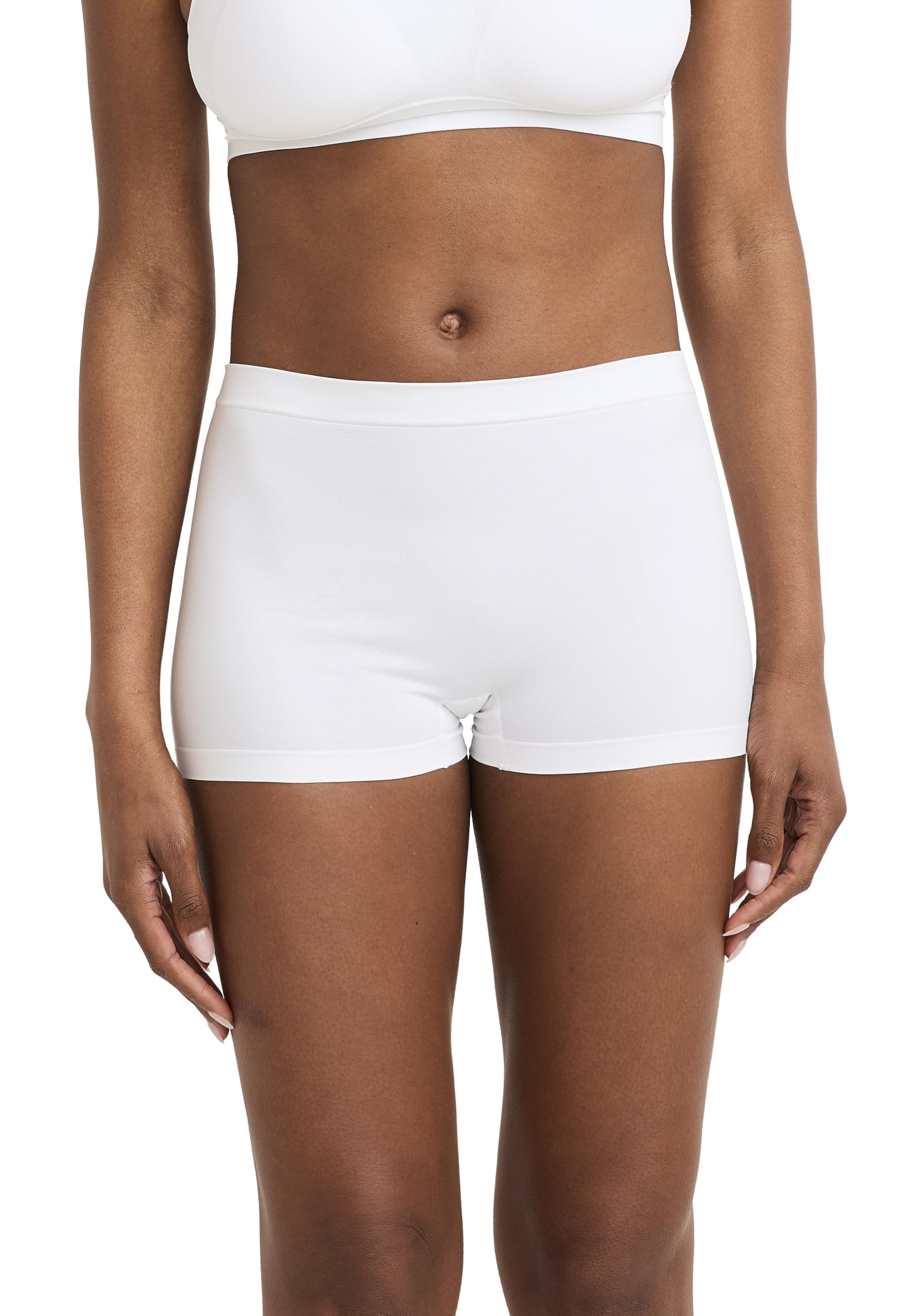 Jockey Women's Seamfree Boy Short, White, XL