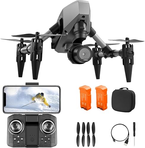 Miniatura 1 de Dron de control remoto con cámara dual 4k compatible con HD 4k compatible con WiFi, mini motor RC Drone con transmisión en tiempo real, aviones a