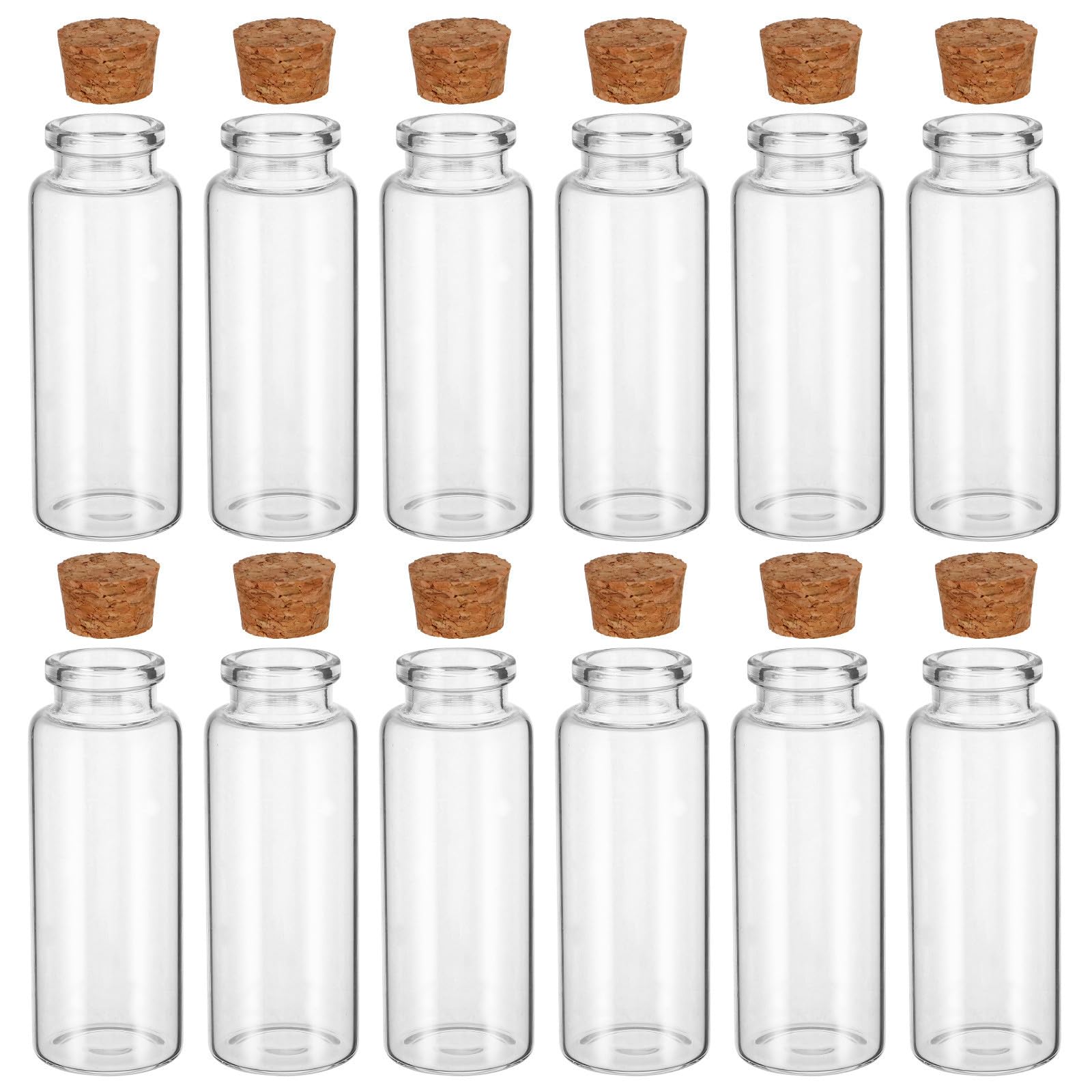 Lot de 50 Bouteilles en Verre Décoratives avec Bouchon en Liège, Capacité 40ml, Col de 30mm, pour Décorations de Bureaux et Chambres
