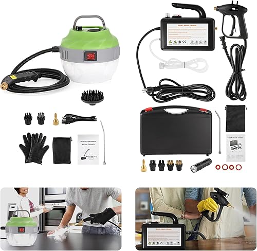 Dyna-Living Limpiador de vapor portátil de 1700 W y limpiador de vapor de 2500 W con tanque de gran capacidad de 1.4 L