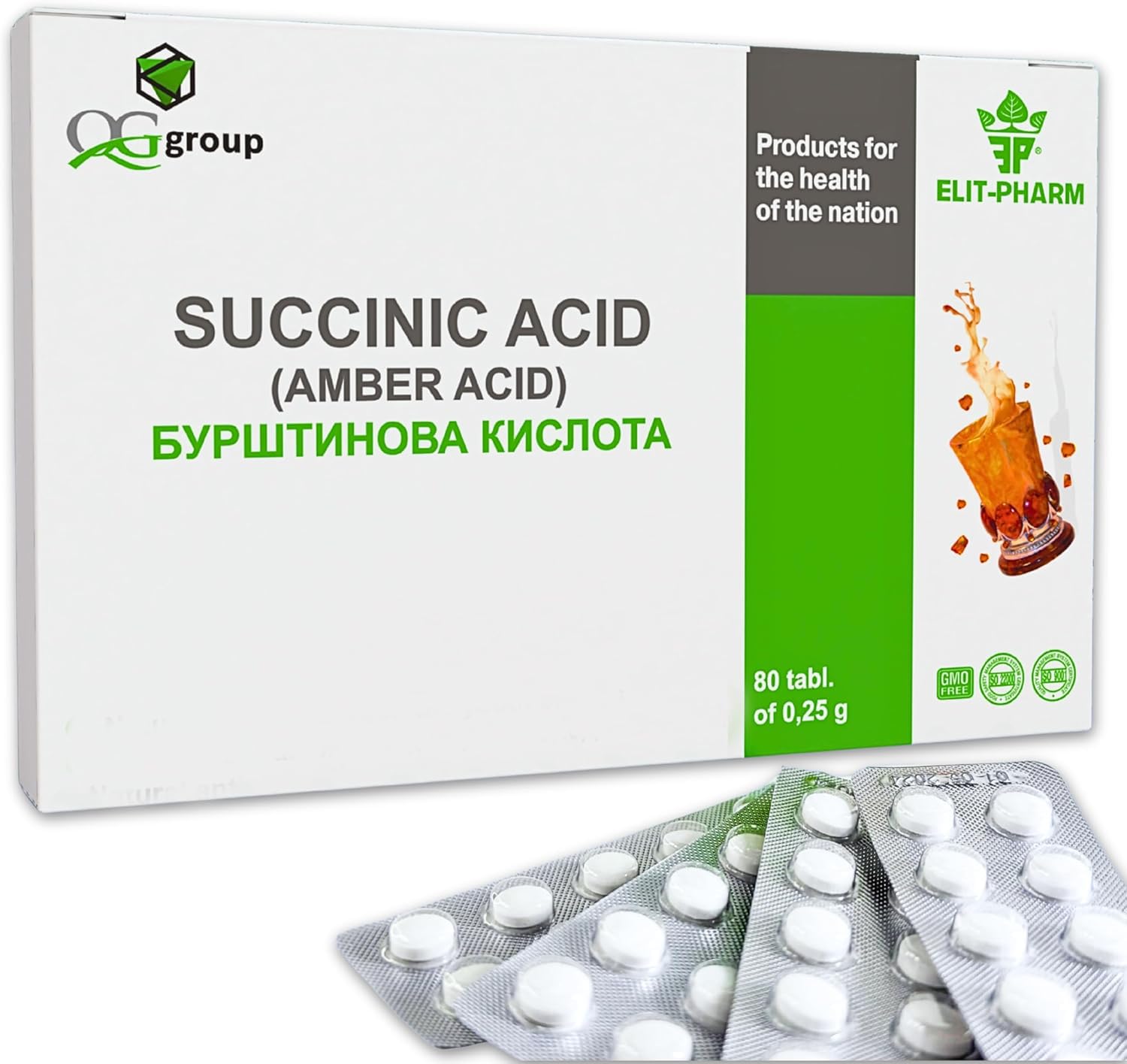 QG group Succinic Acid Amber Acid 80 tabs/0.25g