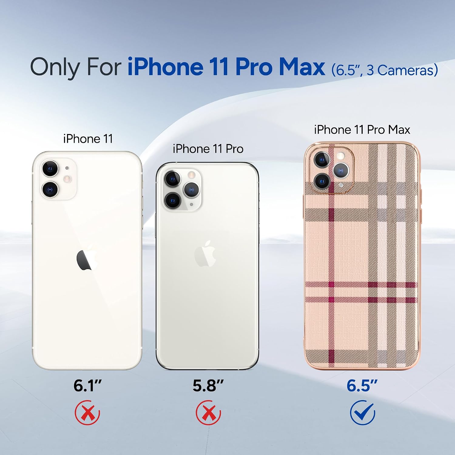 Phone Case for iPhone 11 Pro Max, Fashion Leather Phone Case, Soft TPU Drop Protection Shockproof Protective Phone Holder Women (for iPhone 11 Pro Max) image 2