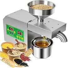 Oil Press Machine, Automatic Commercial Oil Expeller Extractor Stainless Steel Oil Presser Pressing Mill Maker Machine for Commercial Domestic Use, Intelligent Control