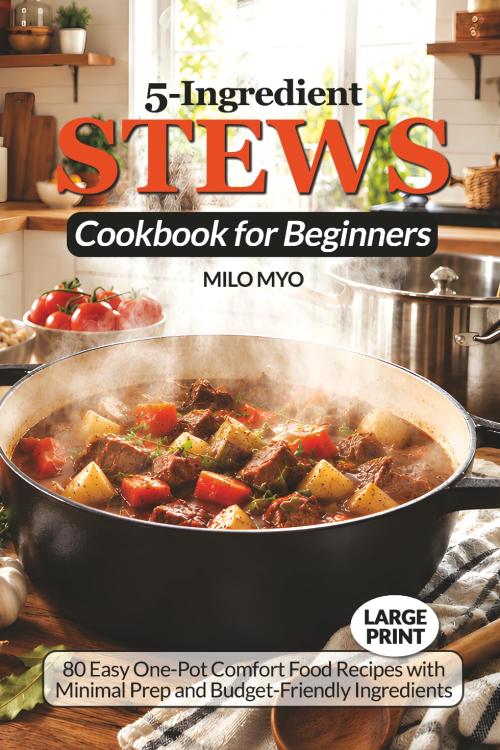 5-Ingredient Stews Cookbook for Beginners: 80 Easy One-Pot Comfort Food Recipes with Minimal Prep and Budget-Friendly Ingredients | Large Print Recipe Book
