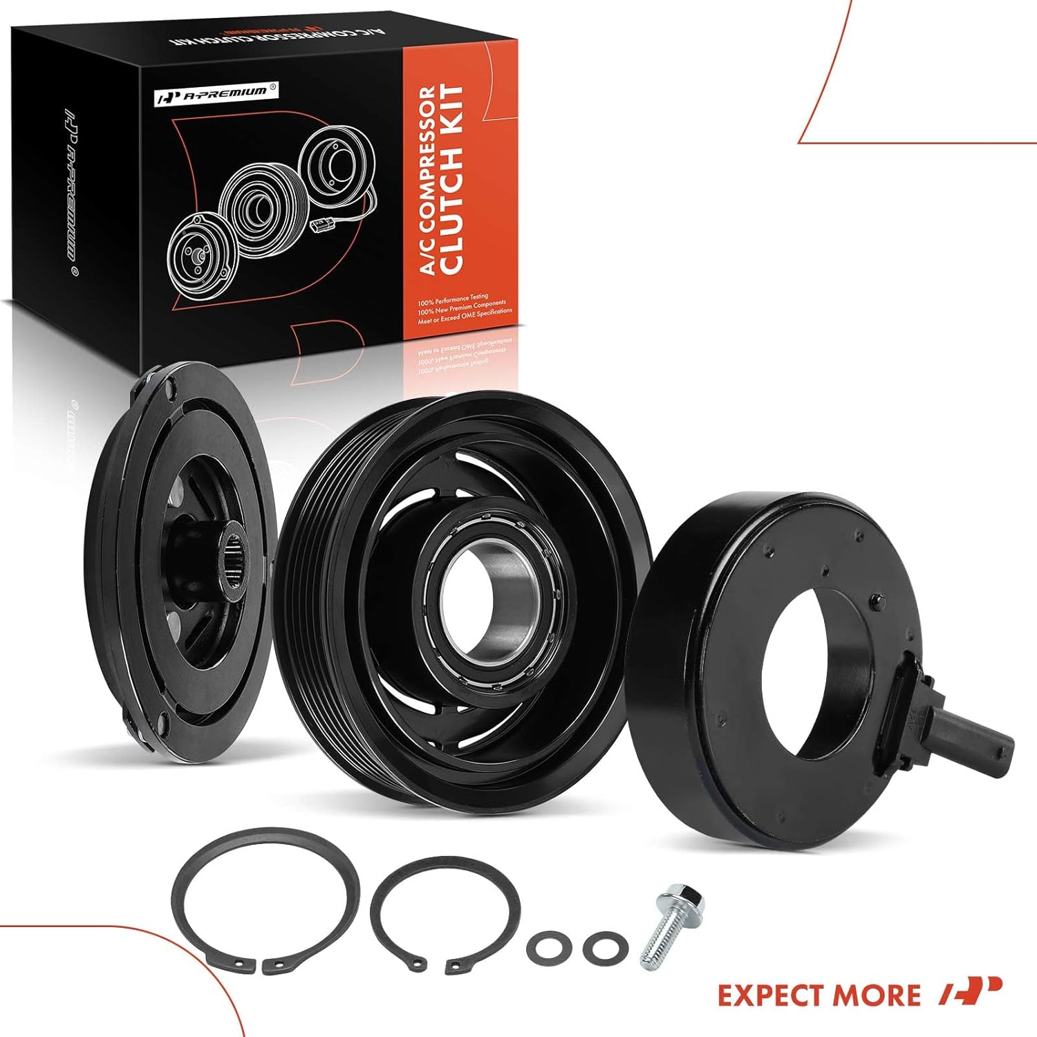 A-Premium Air Conditioner AC Compressor Clutch Kit Compatible with Chrysler Pacifica 2017-2022, Voyager 2020-2022, 3.6L