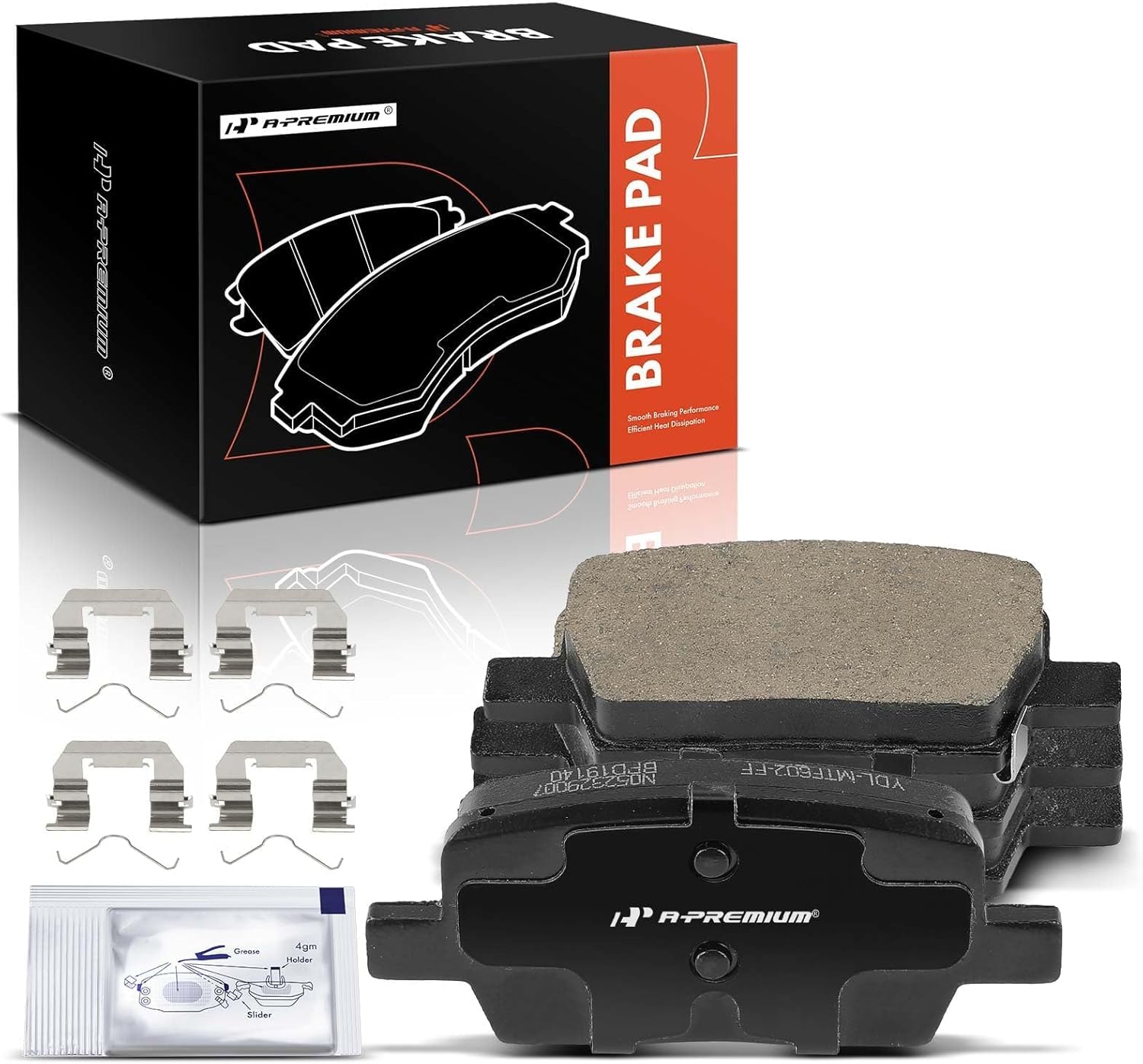 A-Premium Rear Ceramic Brake Pads Set Compatible with Chevrolet Traverse 2018-2020, Camaro 2016-2022, Blazer & GMC Acadia 2017-2020 & Buick Enclave & Cadillac XT5, CT6, XT6, 4-Pack