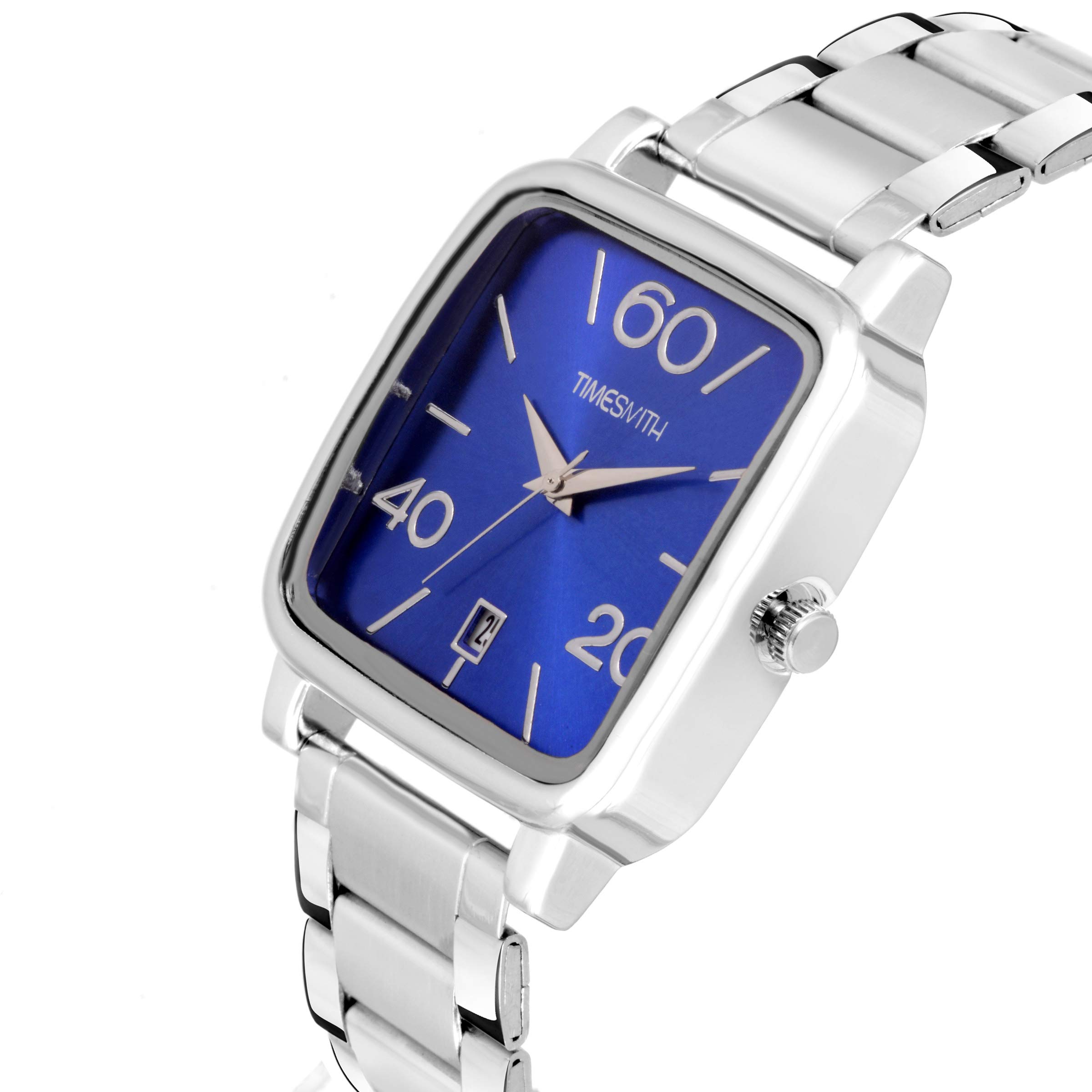 Buy TIMESMITH Analog Blue Dial Silver Stainless Steel Analog