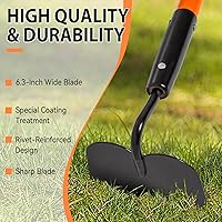Vista 2 de Herramienta de azada de jardín, herramienta de jardín de azada de 58 pulgadas con mango largo de fibra de vidrio, azada de jardín resistente