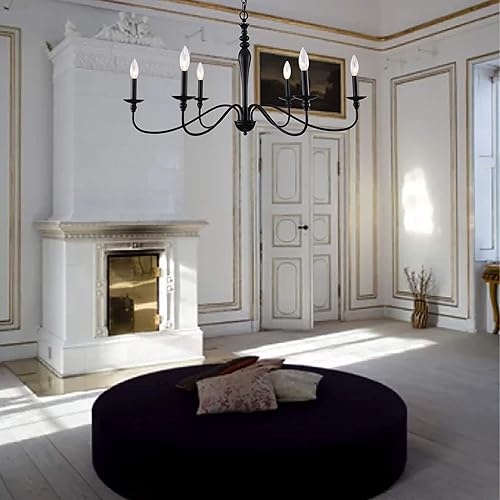 Miniatura 4 de PAPAYA Candelabro moderno de granja  Vela colgante negra y dorada para isla de cocina, sala de estar y vestíbulo, perfecta para candelabros