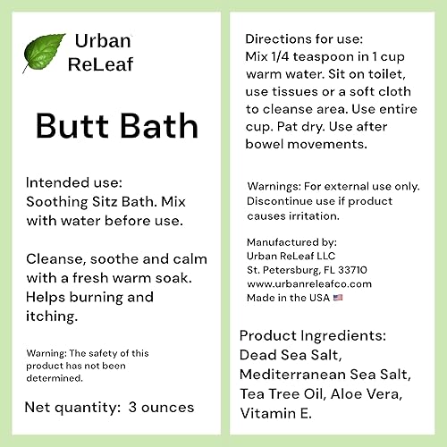 Miniatura 6 de Urban ReLeaf Baño de glúteos. Hemorroides, fisuras y puntadas. Detiene la picazón y el ardor. Limpia, calma y cura. El baño fácil de sentar! Alivio