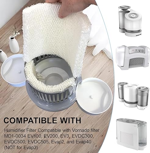 Miniatura 5 de MD1-0034 - Filtros de repuesto para humidificador evaporativo Vornado Evap40, Evap2, EV3, EV100, EV200, EVDC300, EVDC500, EVDC505 (no para Evap3),