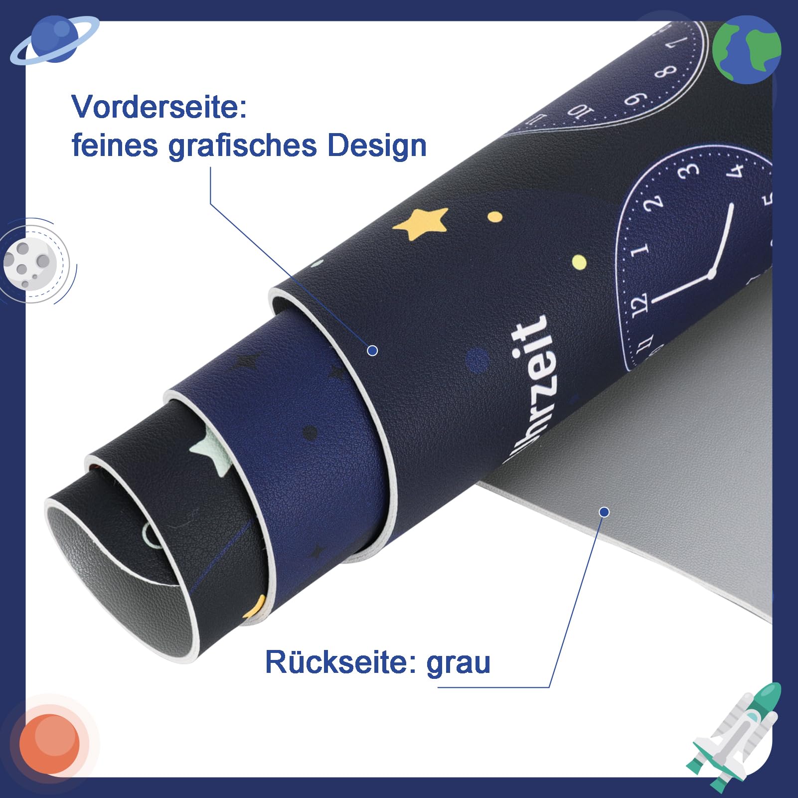 Sottomano da scrivania in pelle PU 60 x 40 cm lavabile antiscivolo per ufficio