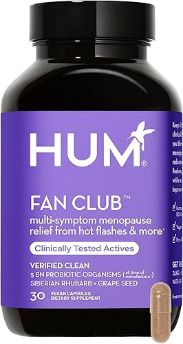 Miniatura 1 de HUM Fan Club - Suplemento para aliviar la menopausia y probiótico de estado de ánimo con ruibarbo siberiano puede proporcionar alivio de los sofocos