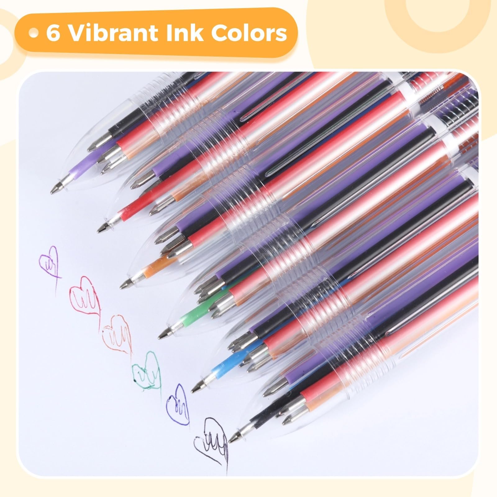Lot de 60 stylos à bille rétractables de couleur, 0,5 mm, avec clip, pour bureau, école, cadeaux de fête et plus encore