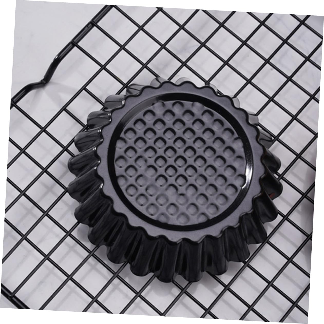 Molde Floral para Tarta de Huevo 12 Piezas de Acero al Carbono Negro | Desmolde Fácil, Resistente a Rayaduras, Calentado Rápido, Mantiene la Pieza Intacta